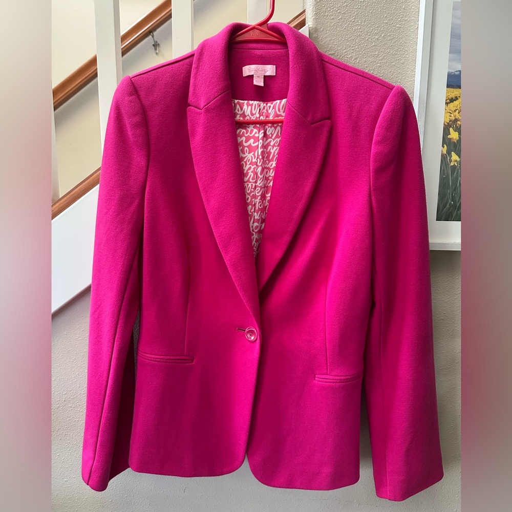 Lilly Pulitzer Hot Pink Tailored Blazer